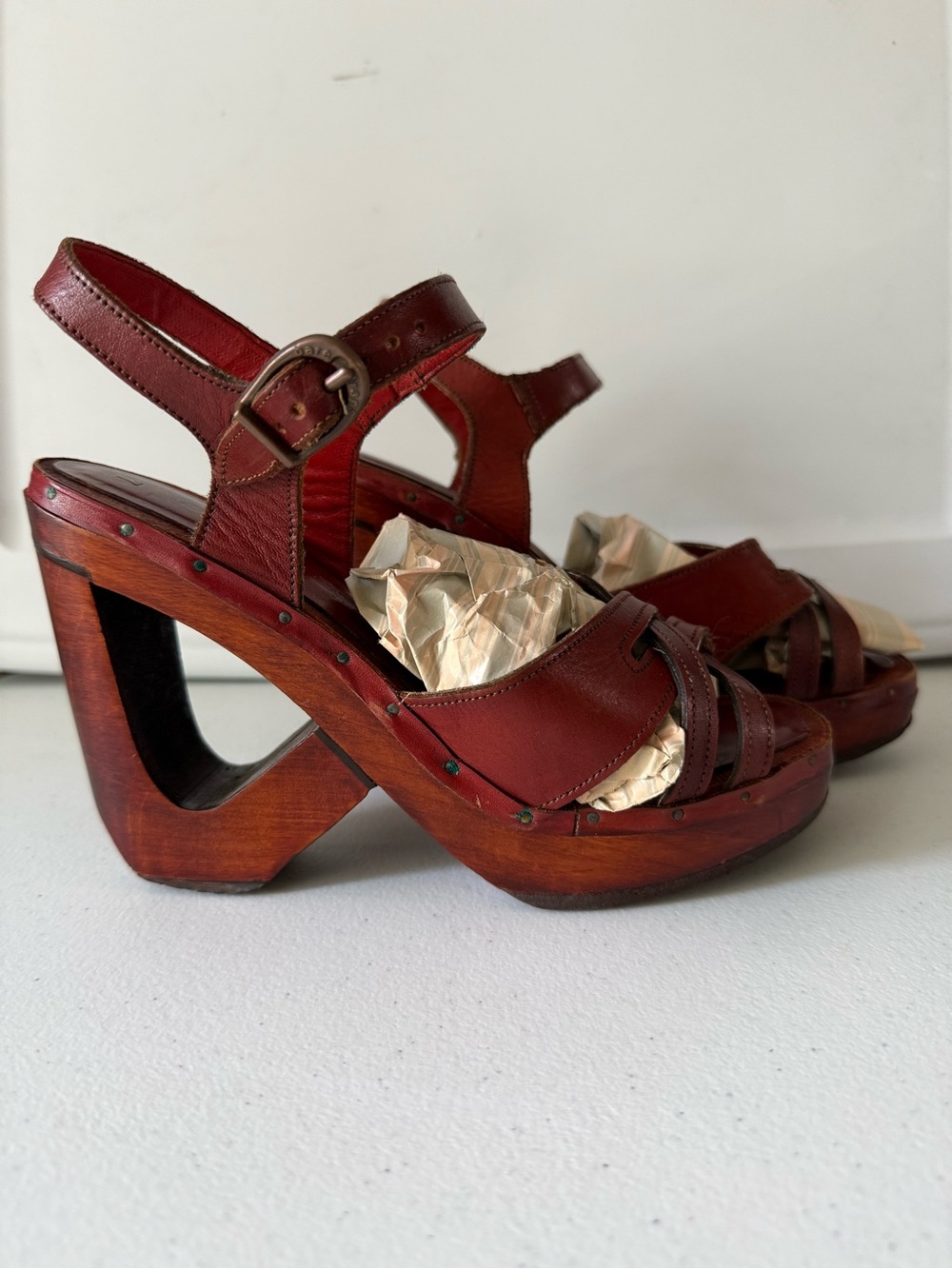 Women’s Vintage 70s Leather Platform 4” Heels